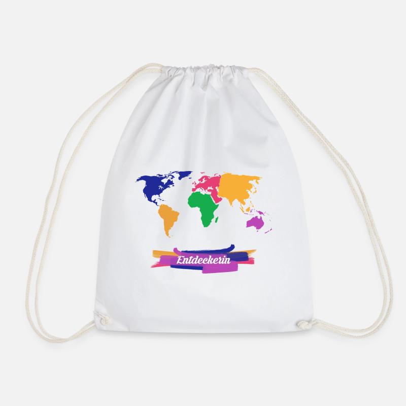 Discoverer world trip - Drawstring Bag - white