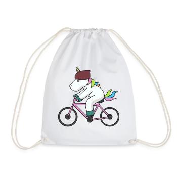 Einhorn Fahrrad Geschenk Radsport Biker fahren. - Turnbeutel - Weiß - Vorne