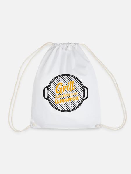 Grill grillen Griller Geschenk Barbecue Koch BBQ - Turnbeutel - Weiß