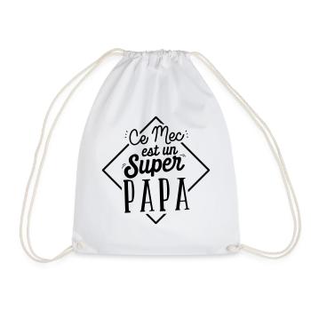 Super papa - cadeau - Sac de sport léger - blanc - Devant
