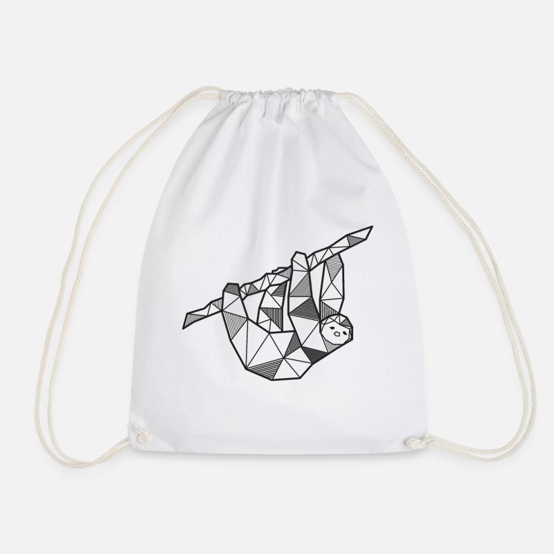 Faultier geometrisch Sloth Geschenk Tier Natur - Turnbeutel - Weiß
