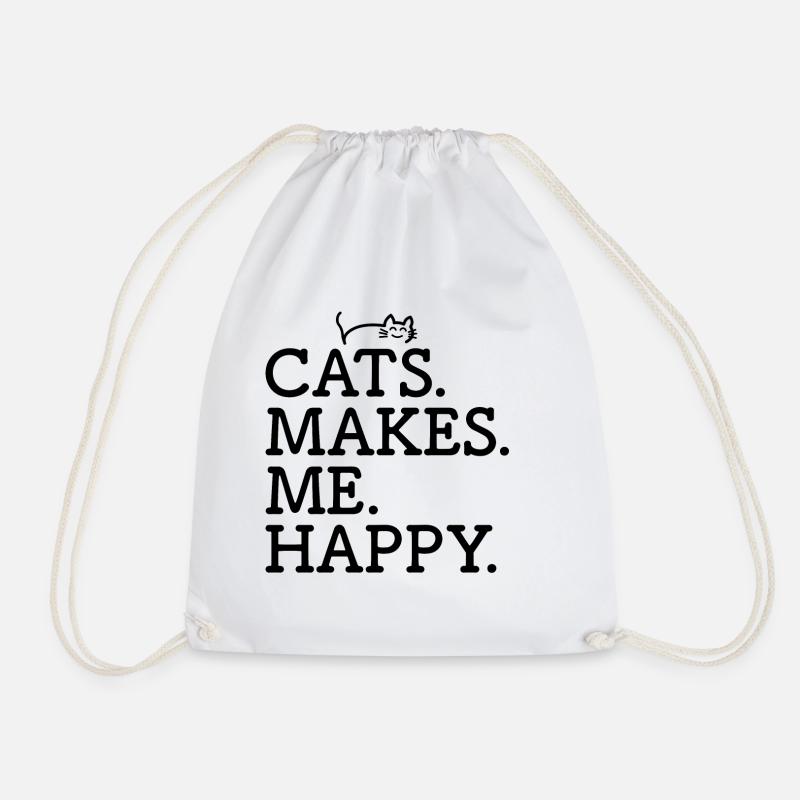 Cat Cats Cat Holder Kitten Gift - Drawstring Bag - white
