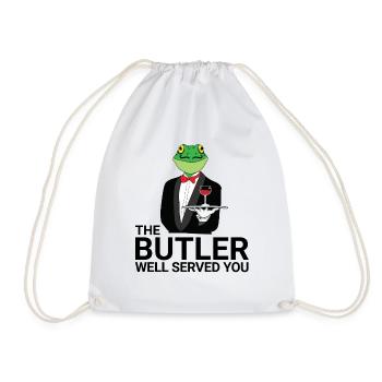 Grenouille - Butler - Serviteur - Cadeau - Sac de sport léger - blanc - Devant
