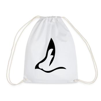 Surfbird black - Drawstring Bag - white - Front