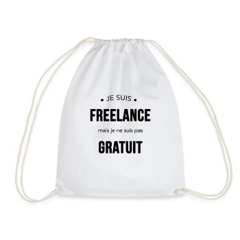 Freelance mais pas gratuit - Sac de sport léger - blanc - Devant