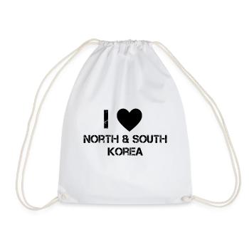 Nordkorea Südkorea - Turnbeutel - Weiß - Vorne