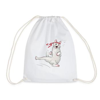 Chat au karaté - Sac de sport léger - blanc - Devant