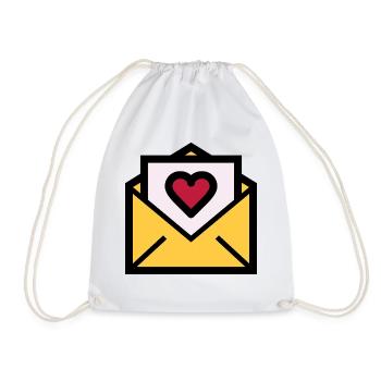 Love letter for Valentine's Day - Drawstring Bag - white - Front