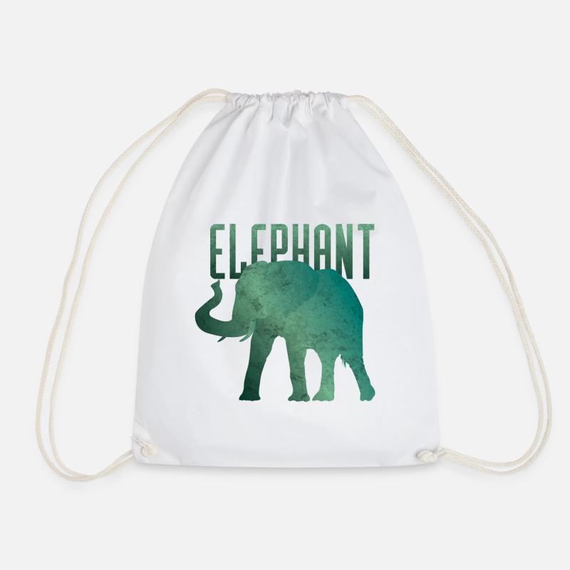Elephant elephant elephant cow gift - Drawstring Bag - white