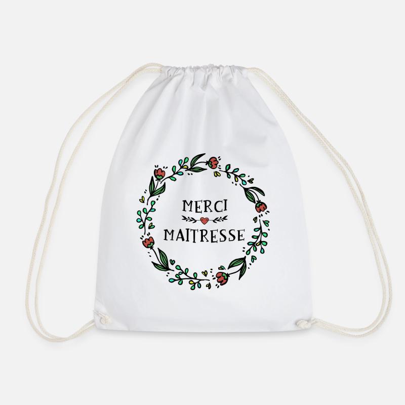 Merci maitresse - cadeau fin d'année - Sac de sport léger - blanc