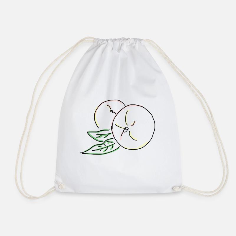 peach - Drawstring Bag - white