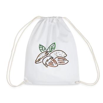 almond - Drawstring Bag - white - Front