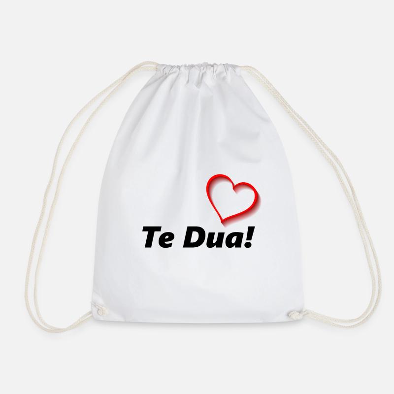 Te Dua <3 Liebe dich - Turnbeutel - Weiß