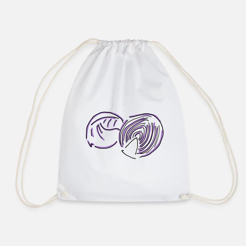 red cabbage - Drawstring Bag - white