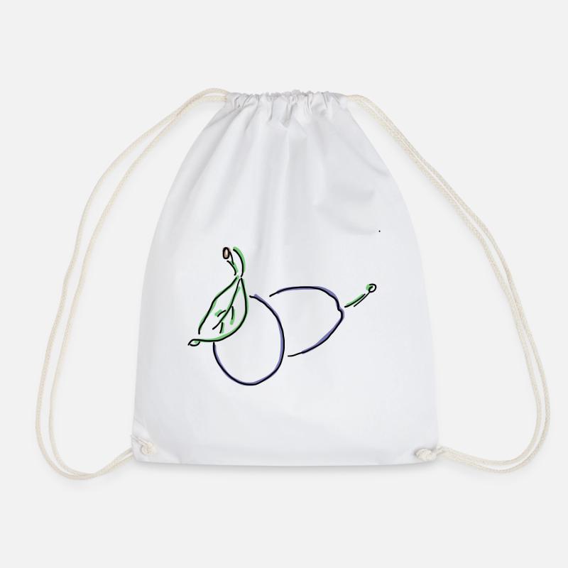 plum - Drawstring Bag - white