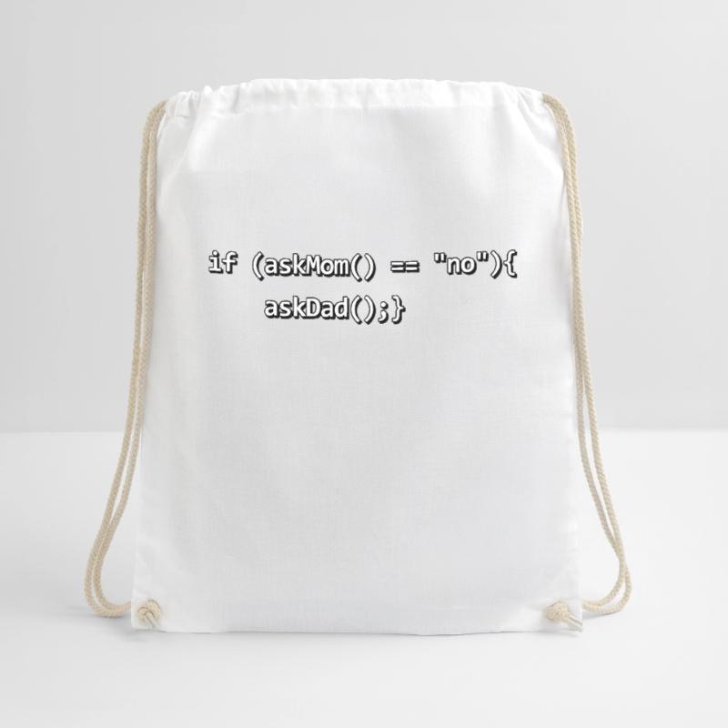 If IF mother father nerd source code programmer Drawstring Bag