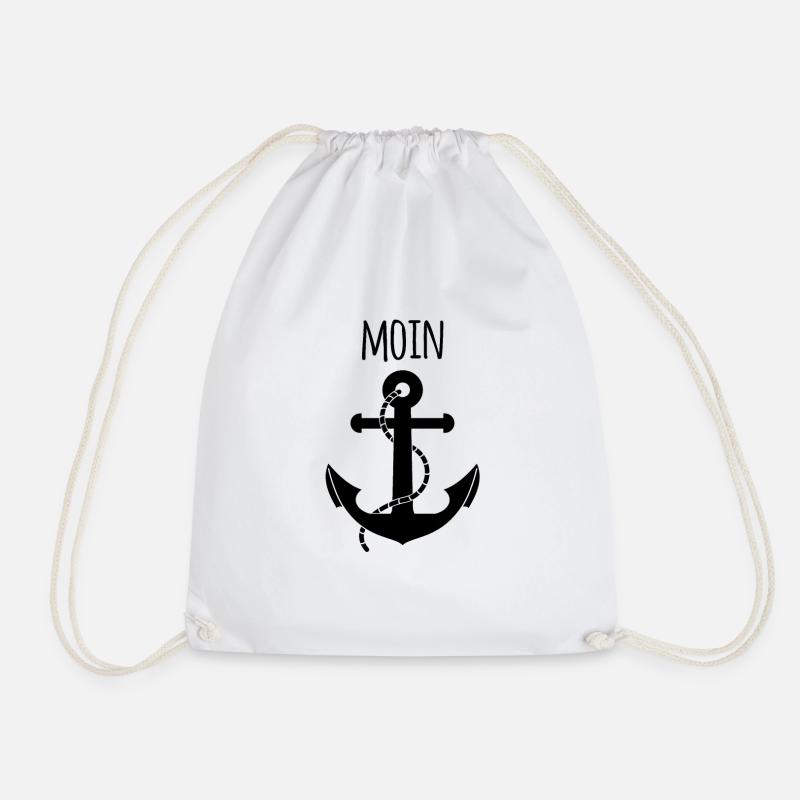 Anchor Moin - Drawstring Bag - white