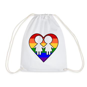 Women's heart - Drawstring Bag - white - Front