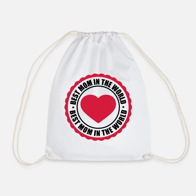 sticker aufkleber button kreis rund herz liebe mam - Turnbeutel - Weiß