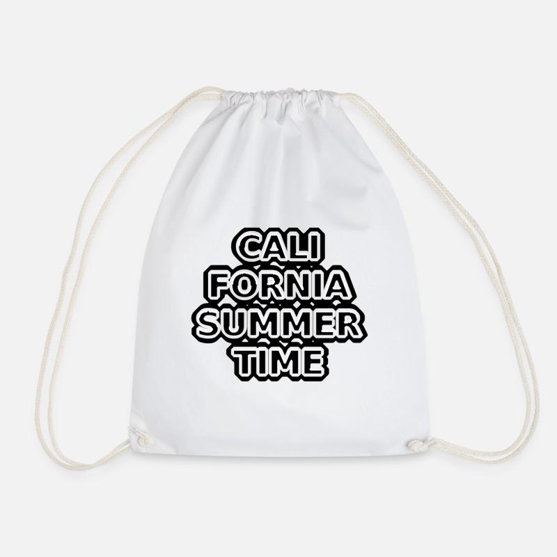 California Summer Time - Drawstring Bag - white