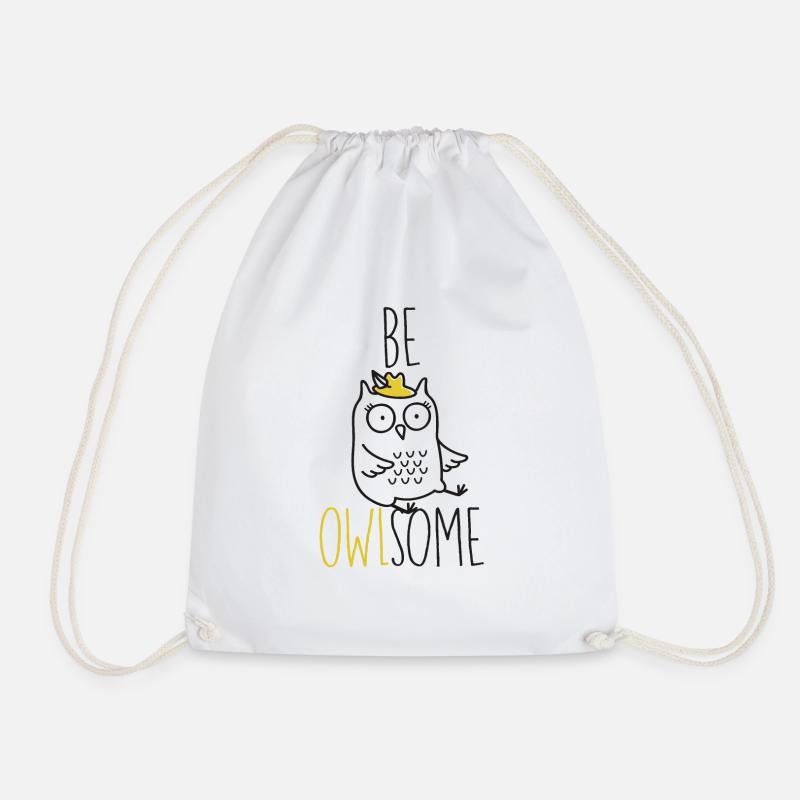 be awesome - Drawstring Bag - white