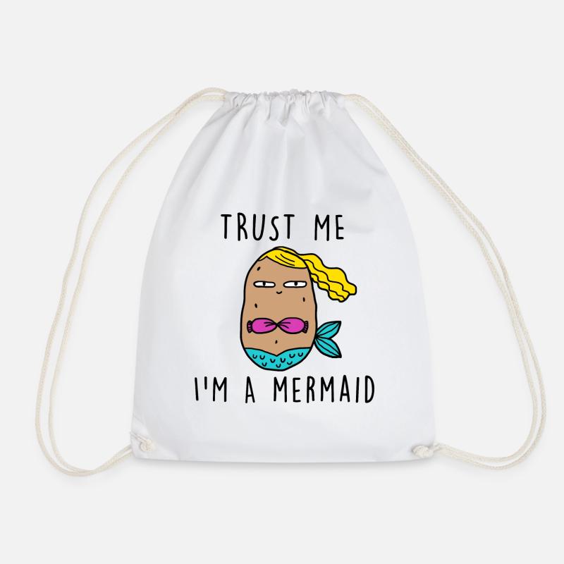 TRUST ME IN A MERMAID - Drawstring Bag - white