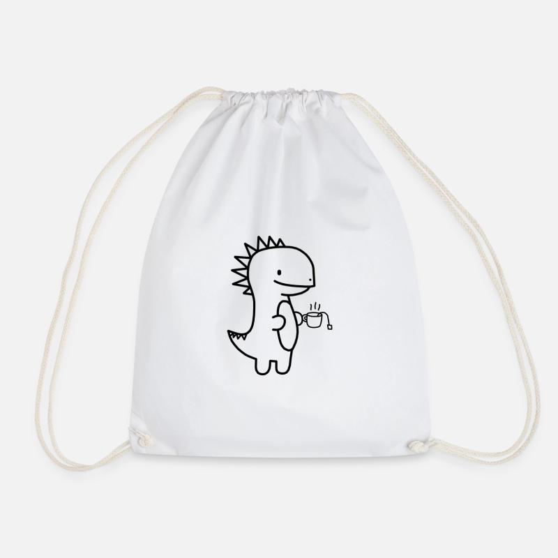 Dinosaurier Tee Kaffee - Turnbeutel - Weiß