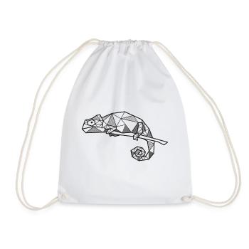 Hipster géométrique de cadeau de lézard de caméléon - Sac de sport léger - blanc - Devant