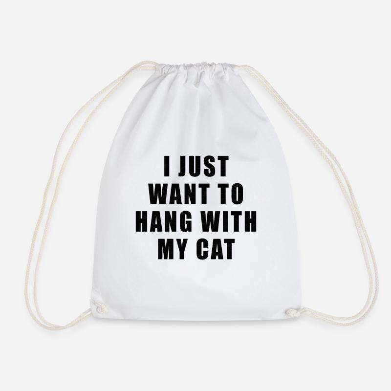 Cat cats sayings - Drawstring Bag - white