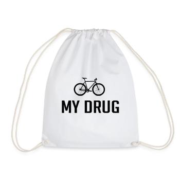 Bike bike saying - Drawstring Bag - white - Front