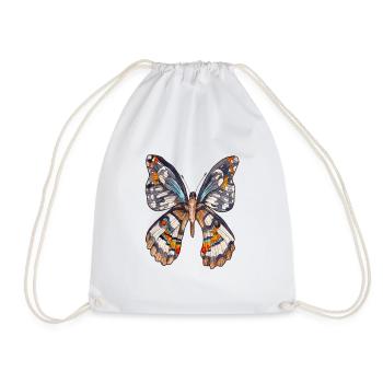 Brauner Schmetterling - Turnbeutel - Weiß - Vorne