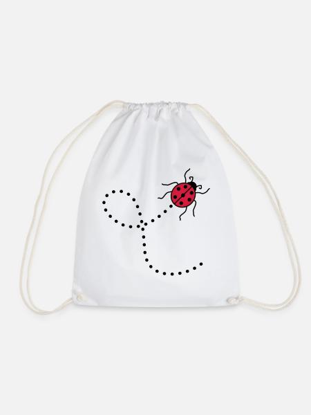 ligne pointillé chemin chemin coccinelle petits sues - Sac de sport léger - blanc