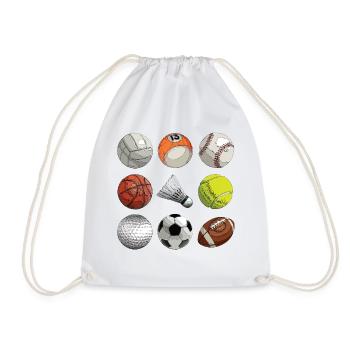 ball Sports - Drawstring Bag - white - Front