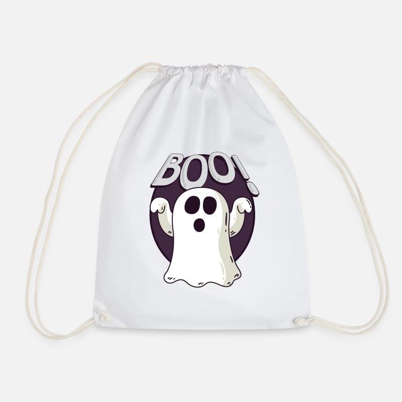 AM 04 halloween b - Drawstring Bag - white