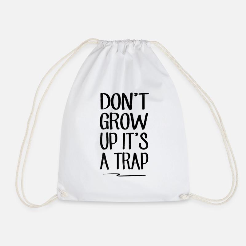 sarcastically - Drawstring Bag - white