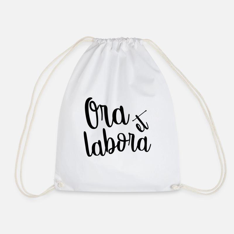Ora et labora 2N - Drawstring Bag - white