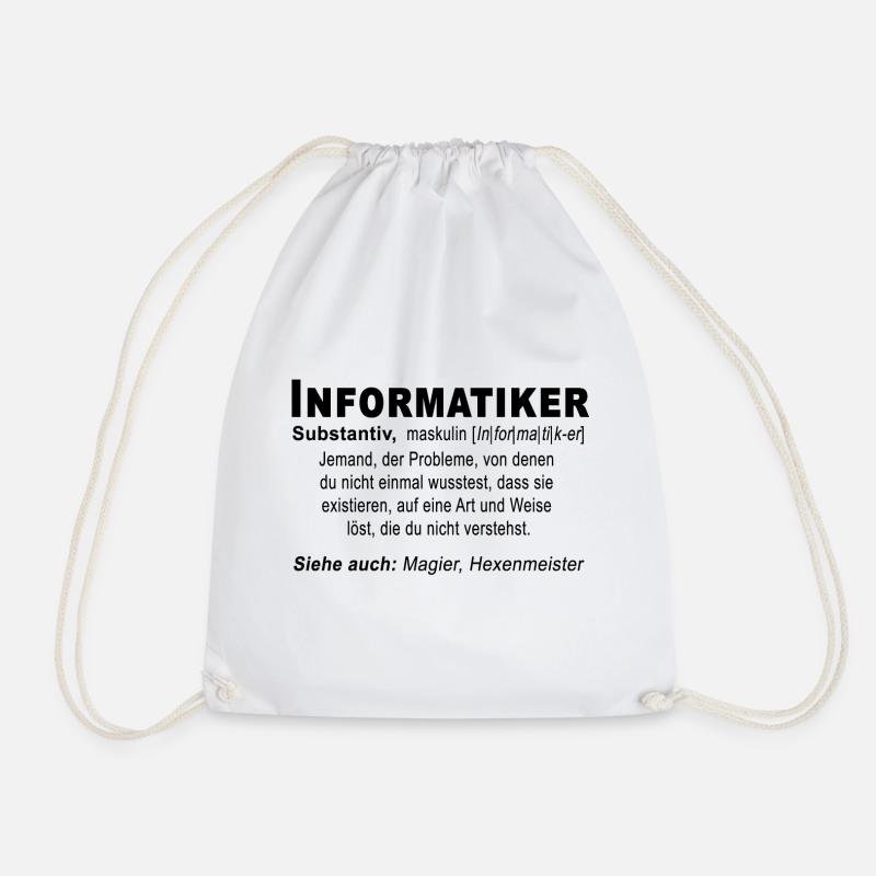 Informatiker lustige Definition Student Nerd Shirt - Turnbeutel - Weiß