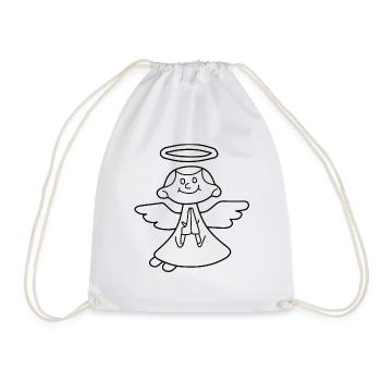 angel - Drawstring Bag - white - Front