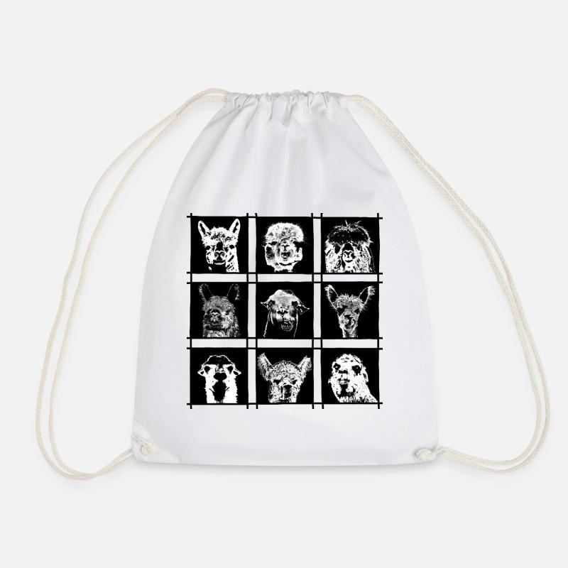 Lama Alpaca Alpaka Tiere Geschenk Idee T-Shirt - Turnbeutel - Weiß