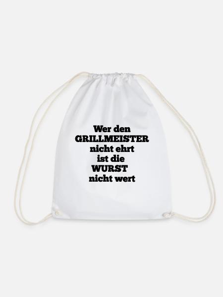 Lustiger Grillspruch Grillmeister ehren schwarz - Turnbeutel - Weiß