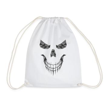 Skull geometric - Drawstring Bag - white - Front
