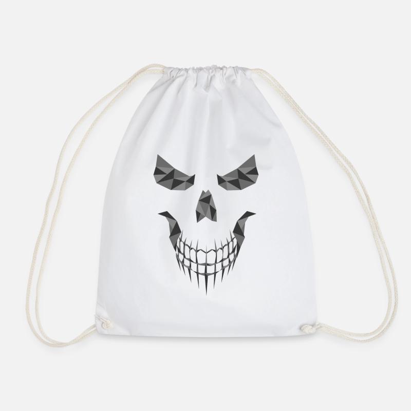 Skull geometric - Drawstring Bag - white