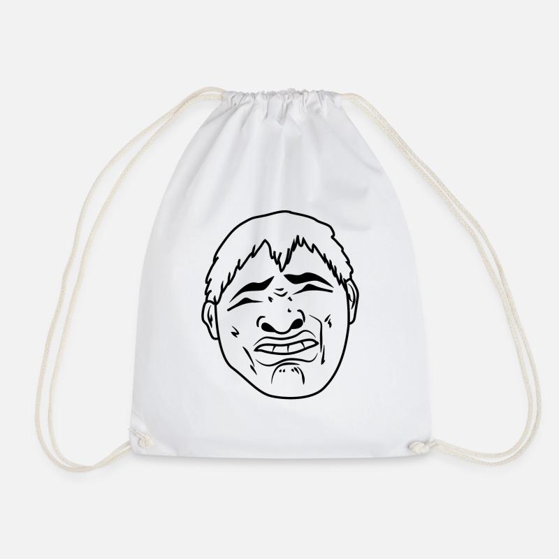 FUNNY FACE - Drawstring Bag - white