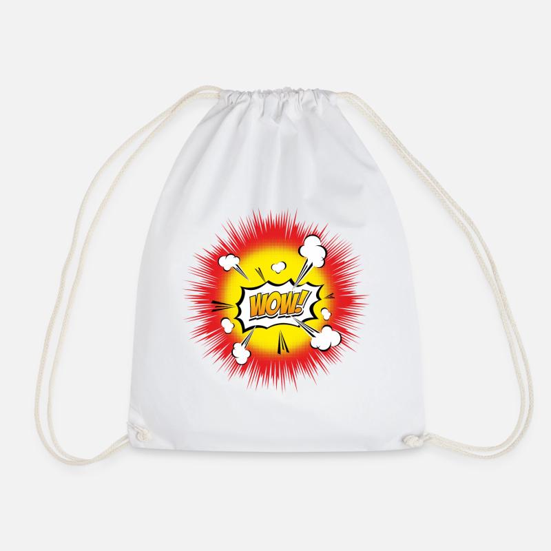 WOW EXPLOSION - Drawstring Bag - white