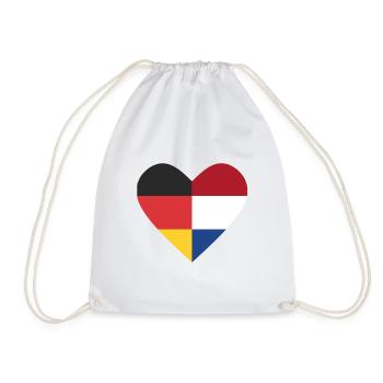 A heart - Germany Netherlands - Drawstring Bag - white - Front