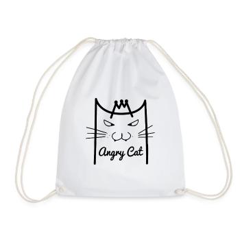 Angry Cat Shirt - Turnbeutel - Weiß - Vorne