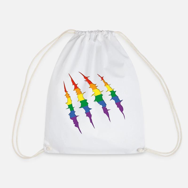 lgbt scratch - Drawstring Bag - white