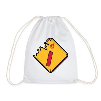 shield caution danger danger caution stan - Drawstring Bag - white - Front