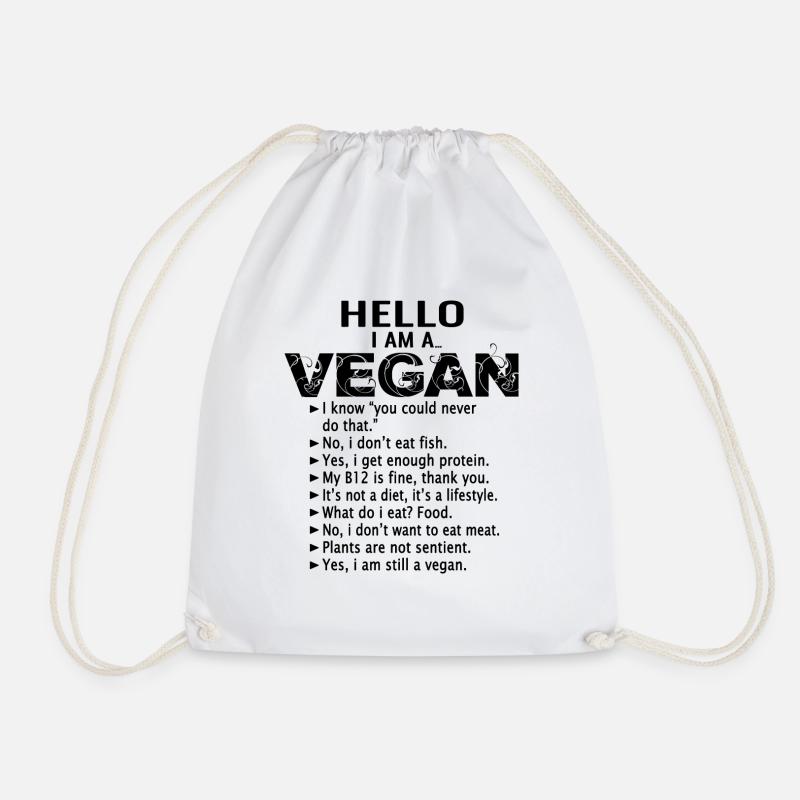 vegan - Turnbeutel - Weiß