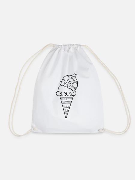 Eis am Stiel Eiscreme Eisdiele Sommer - Turnbeutel - Weiß